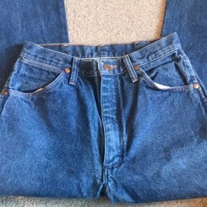 wrangler dark blue high rise jeans